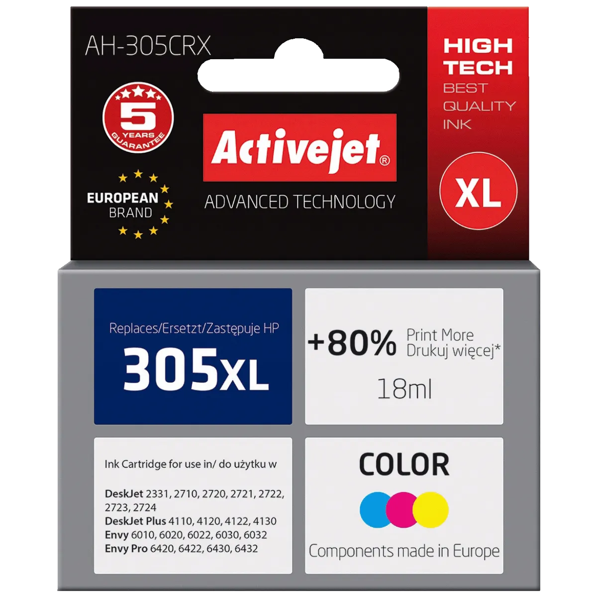 Activejet Tinta za printer, HP 305XL, boje, zapremina 18 ml. - AH-305CRX