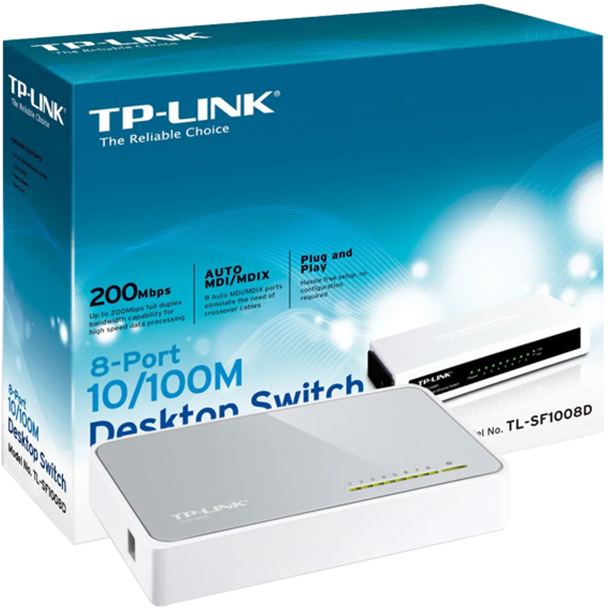 TP-LINK 8-Portni switch, 200Mbps, 10/100M - TL-SF1008D