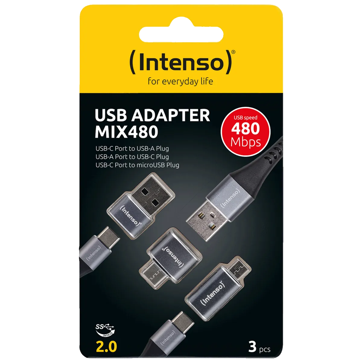 (Intenso) Adapter set, USB A/C, USB C/A i USB C/micro USB, 3 kom. pak. - Mix480 3 pcs
