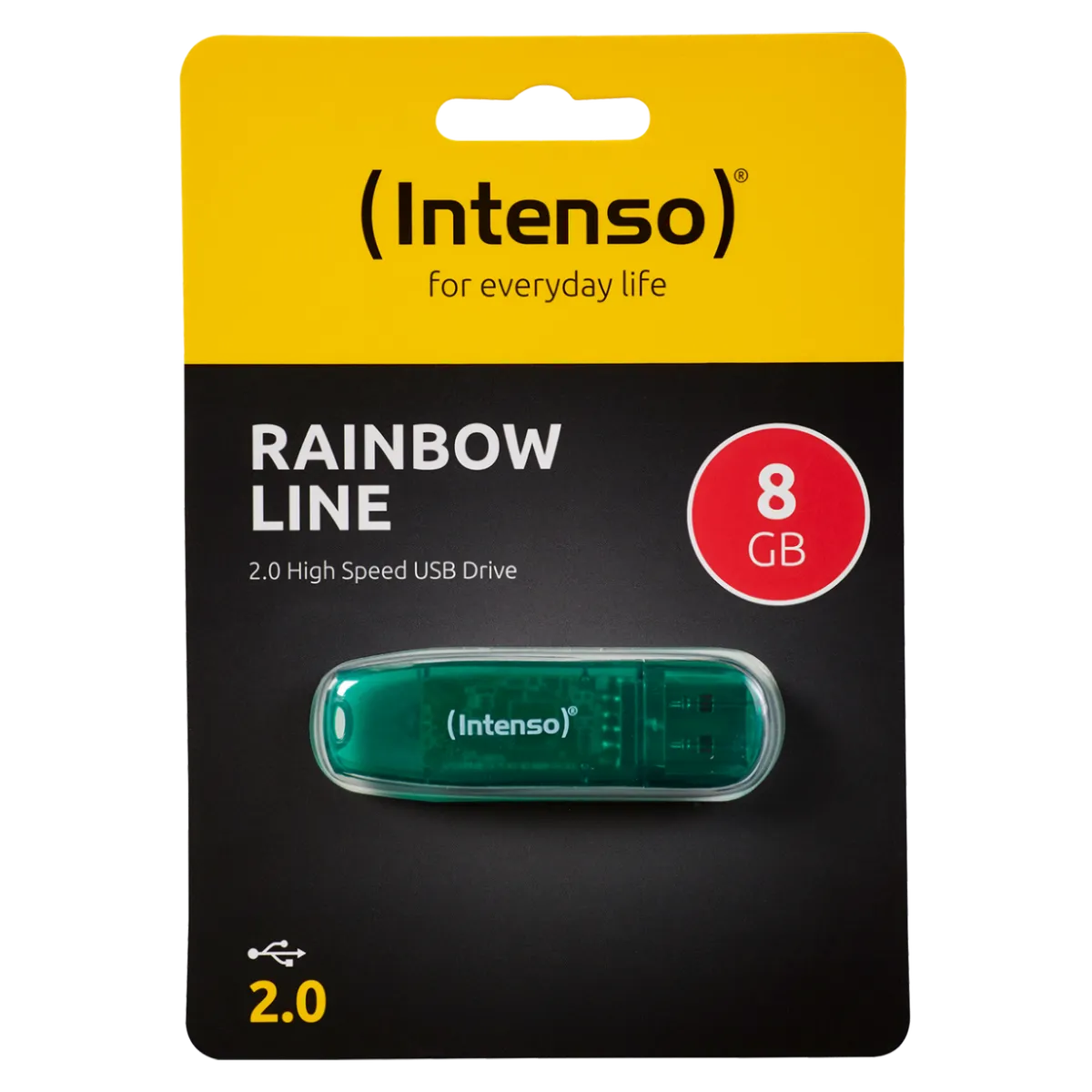 (Intenso) USB Flash drive 8GB Hi-Speed USB 2.0, Rainbow Line, ZELENI - USB2.0-8GB/Rainbow