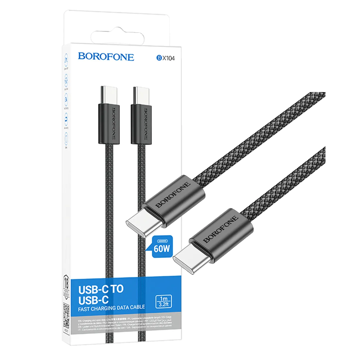 Borofone USB kabl za smartphone, type C, 60W, 3A, 1 met. - BX104 Primo