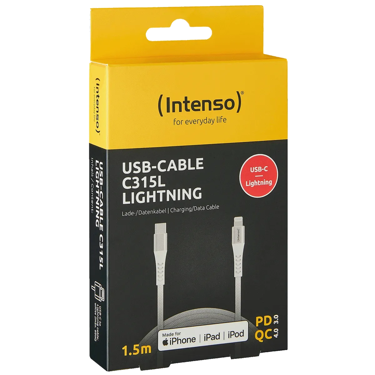(Intenso) USB kabl za smartphone, USB type C to Lightning, 1.5 met. - USB-Cable C315L