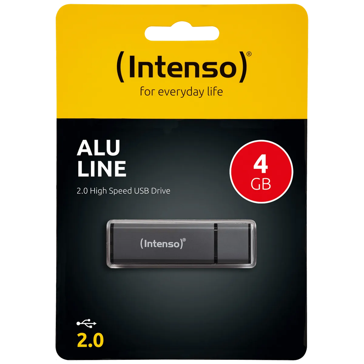 (Intenso) USB Flash drive 4GB Hi-Speed USB 2.0, ALU Line - USB2.0-4GB/Alu-a