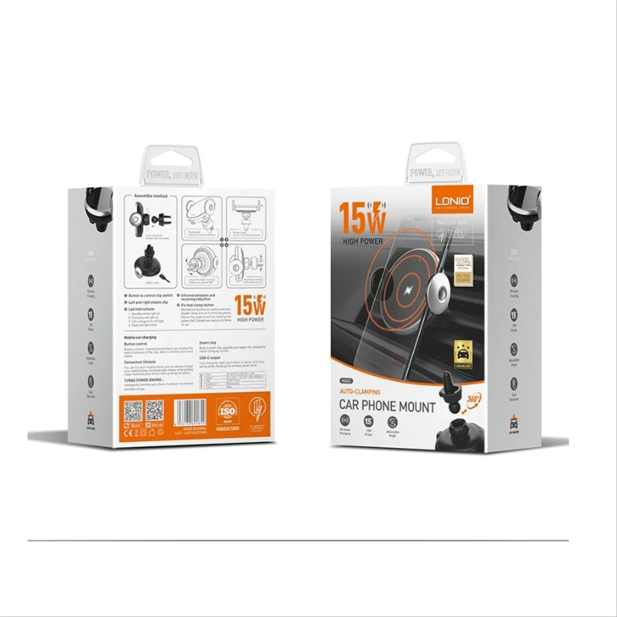 Auto drzac LDNIO MA02 i Wireless charger 15W