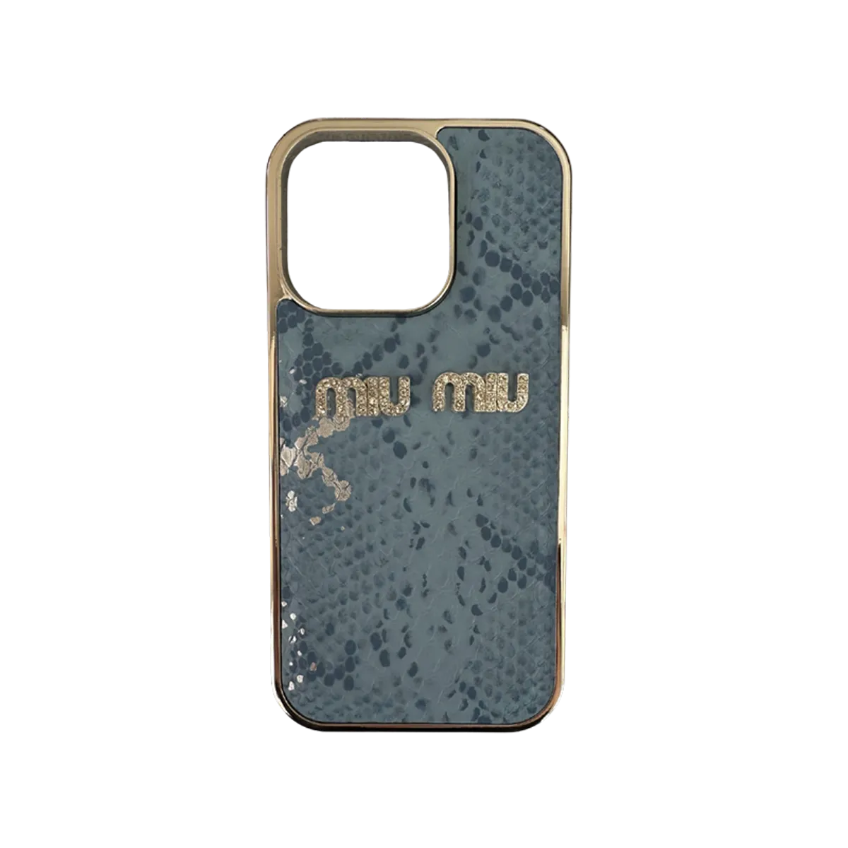 Shine MiuMiu maskica iPhone 16 Pro Max Plava
