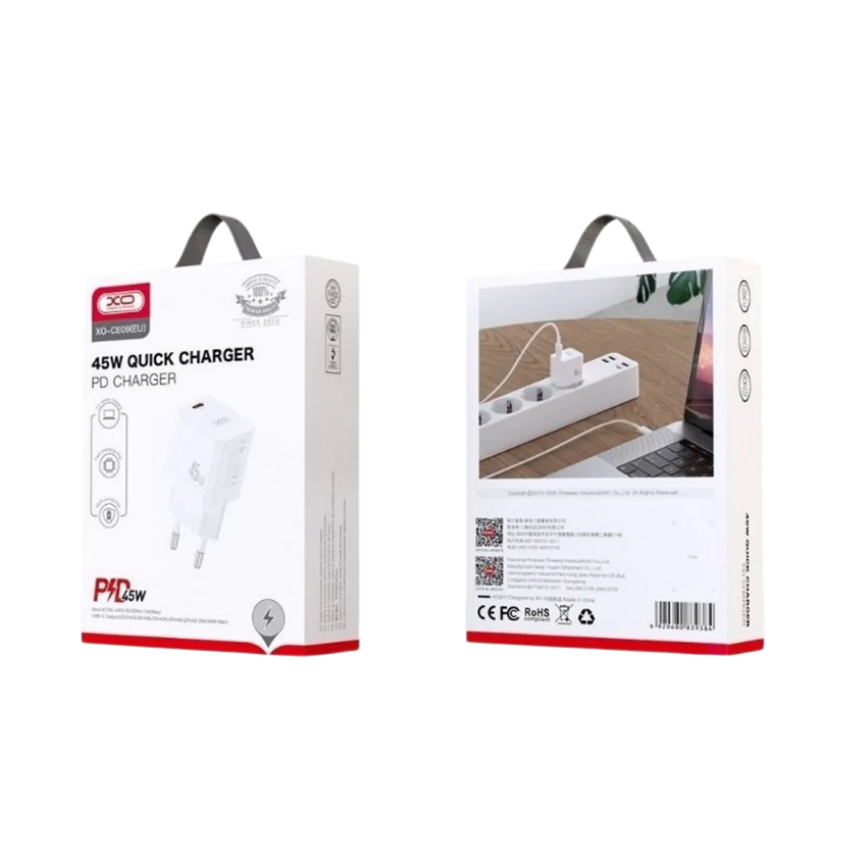 Kucni punjac XO CE09 PD 45W Type C - glava White