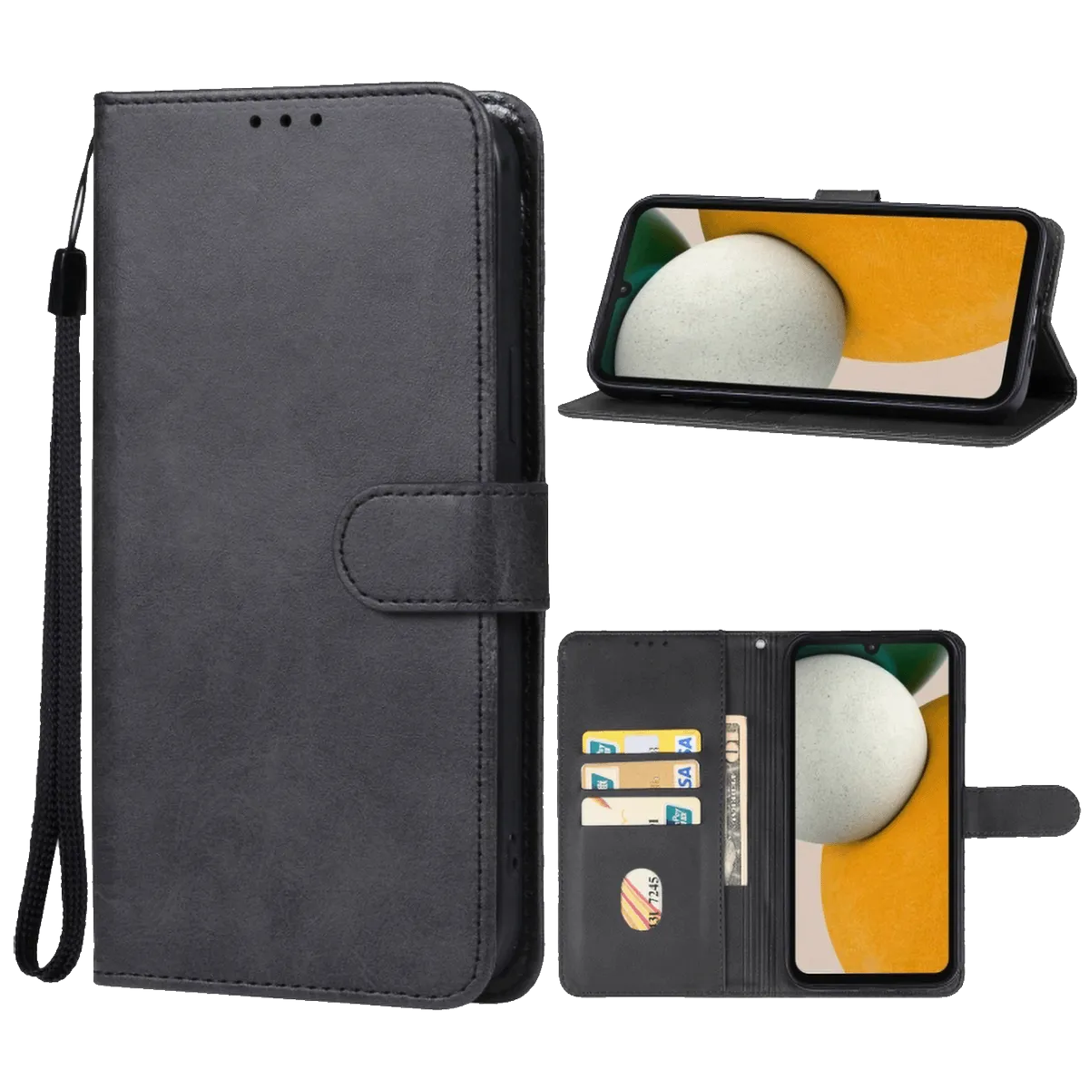NN-Su Futrola preklopna za Samsung Galaxy A15, koža, crna - Galaxy A15 Phone Case(Black)