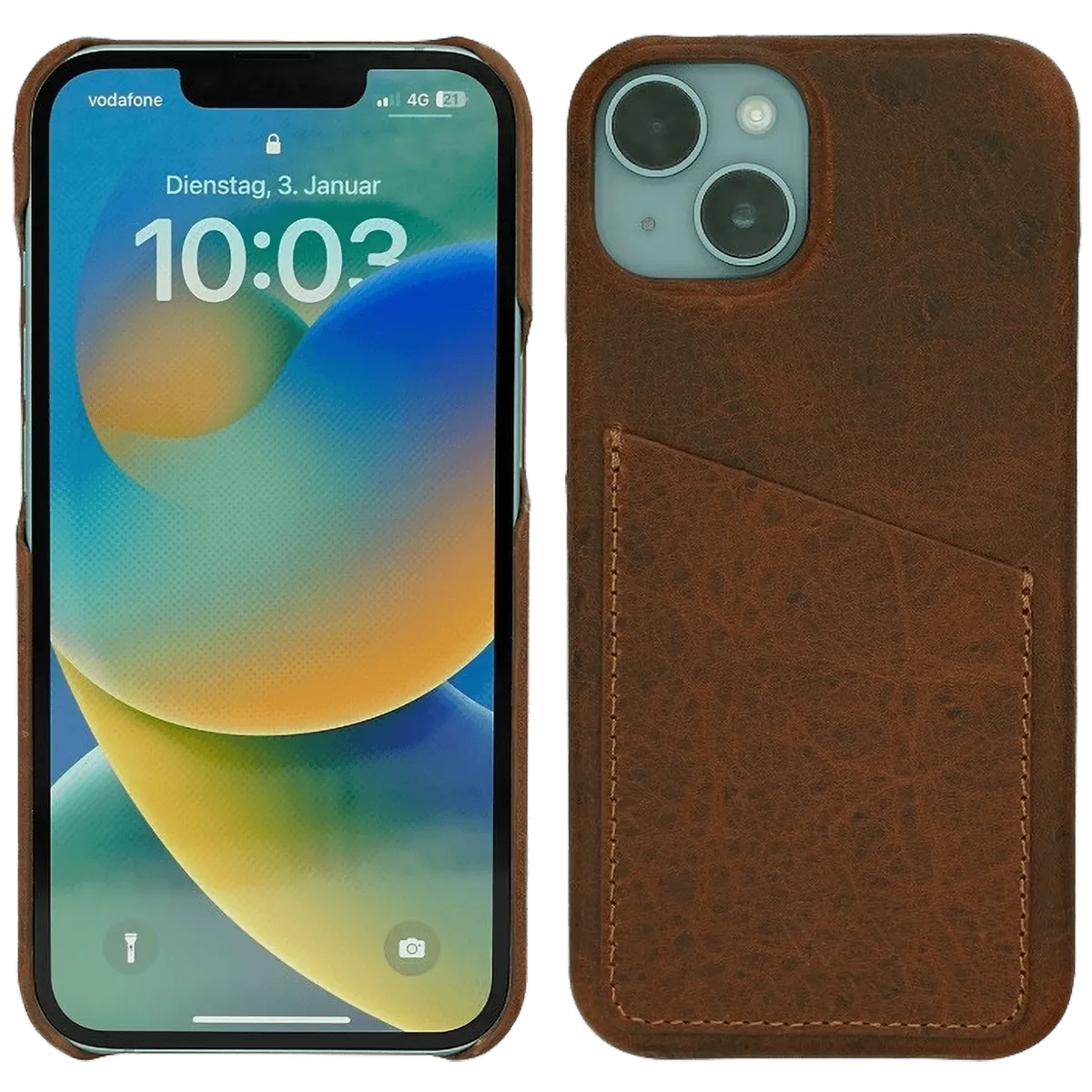Wachikopa Maska za iPhone 12 / 12 Pro, držač za kartice, koža - Full Leather Case iPhone 12/12 Pro