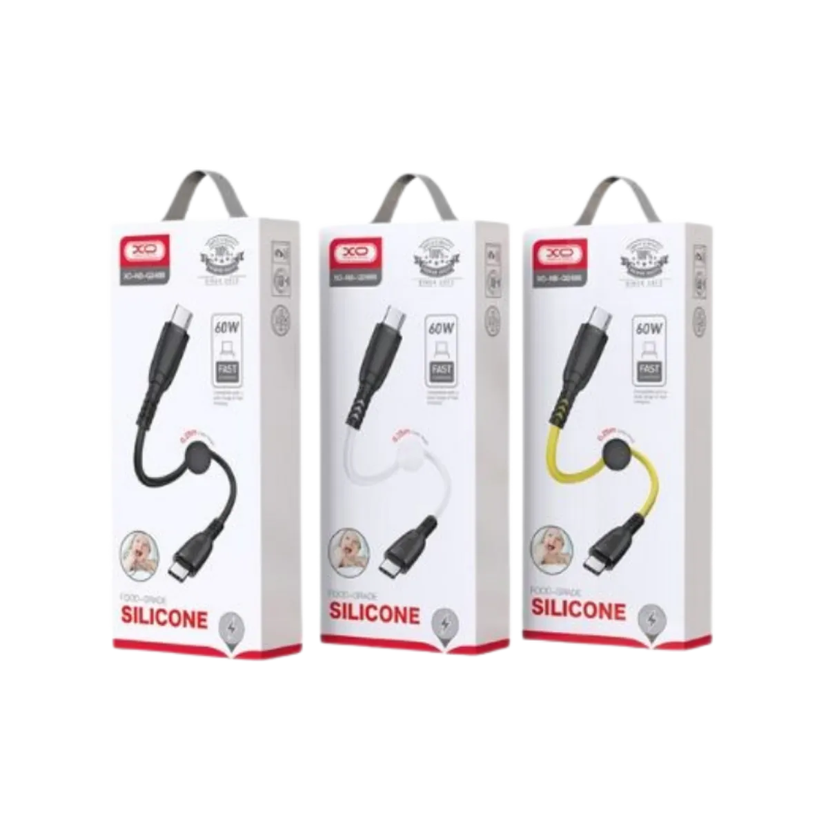 USB kabal XO NB-Q248B USB-C to USB-C 60W 25cm Black