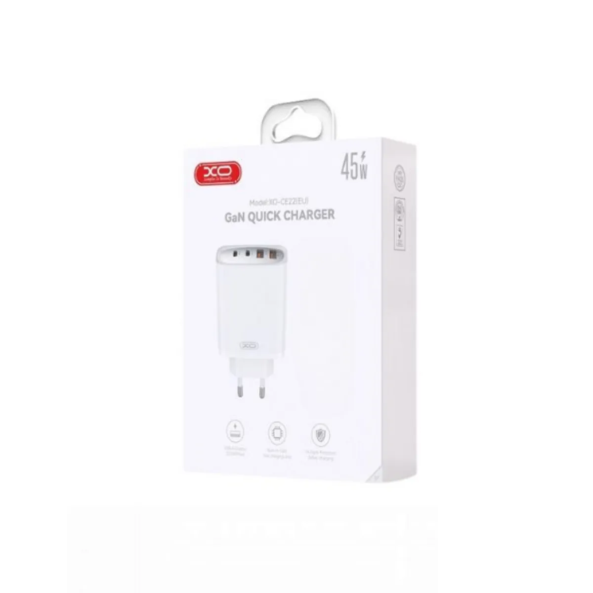 Kucni punjac XO CE22 2USB-C+ 2USB-A 45W White - glava