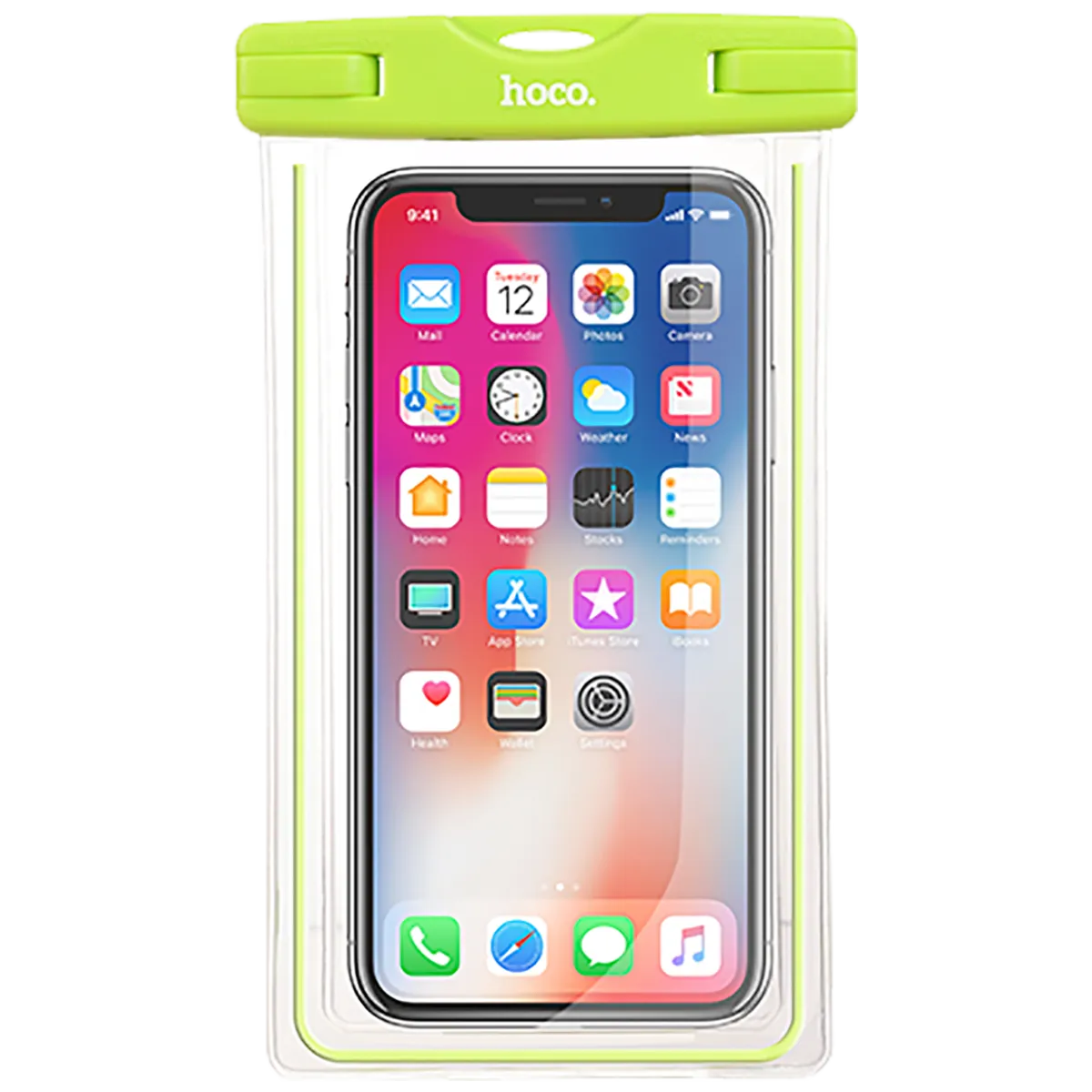 hoco. Torbica za mobitel, vodootporna, fluo zelena - Clear fantasy waterproof bag, GR