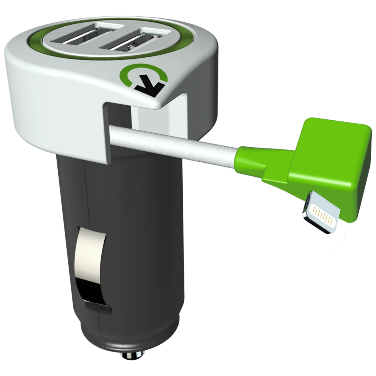 q2power Auto punjač, Dual USB, 3.1A, lightning konektor - TRIPLE USB CAR CHARGER L
