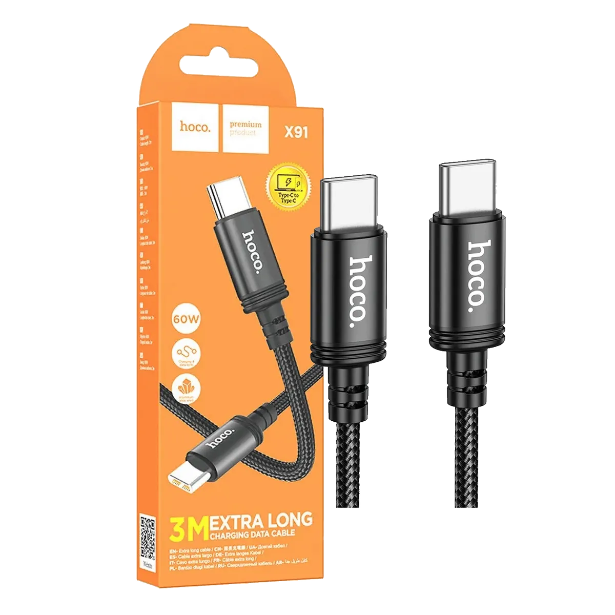 hoco. USB kabl za smartphone, type C, dužina 3 met., 60W - X91 Radiance
