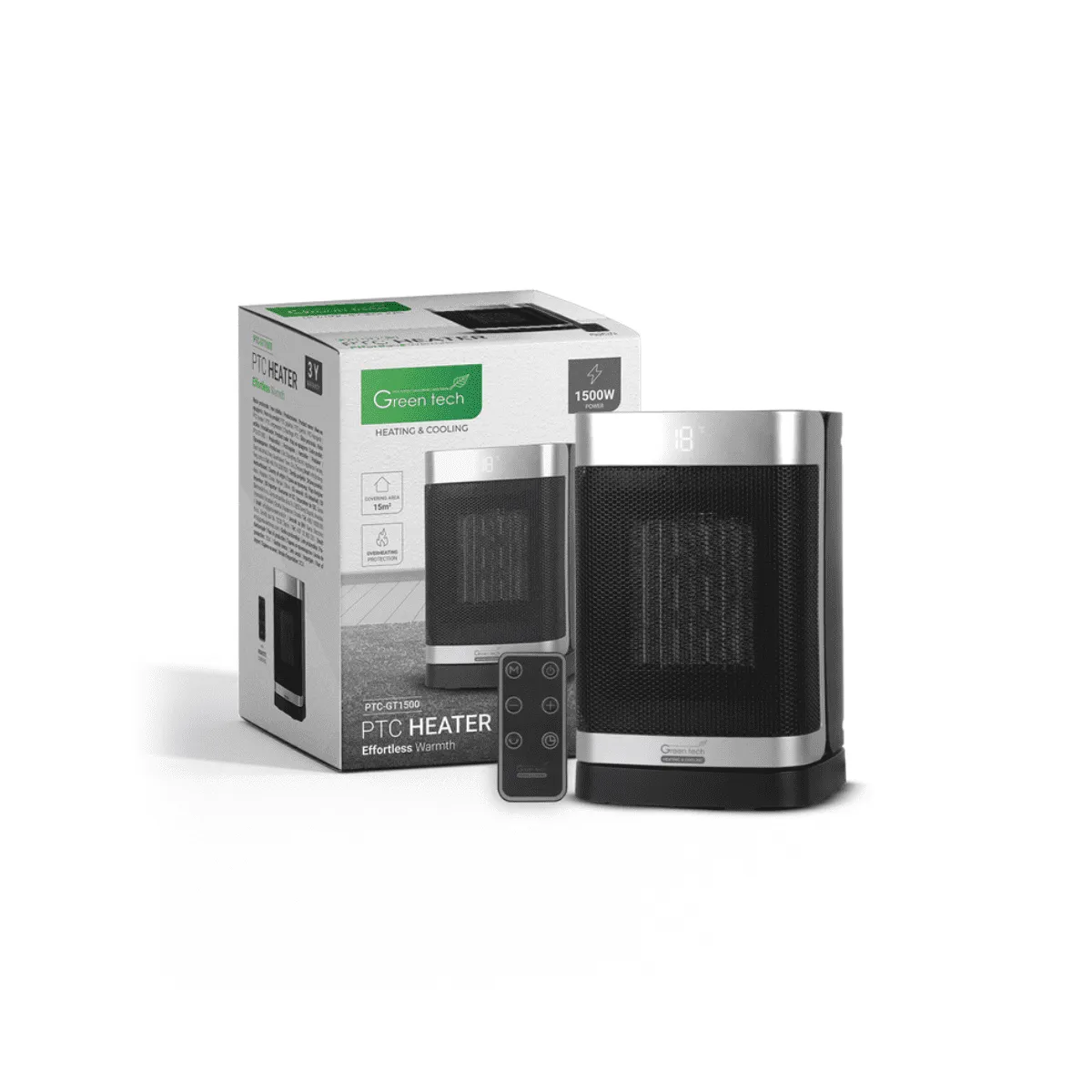GREEN TECH električna grijalica 1500W PTC-GT1500