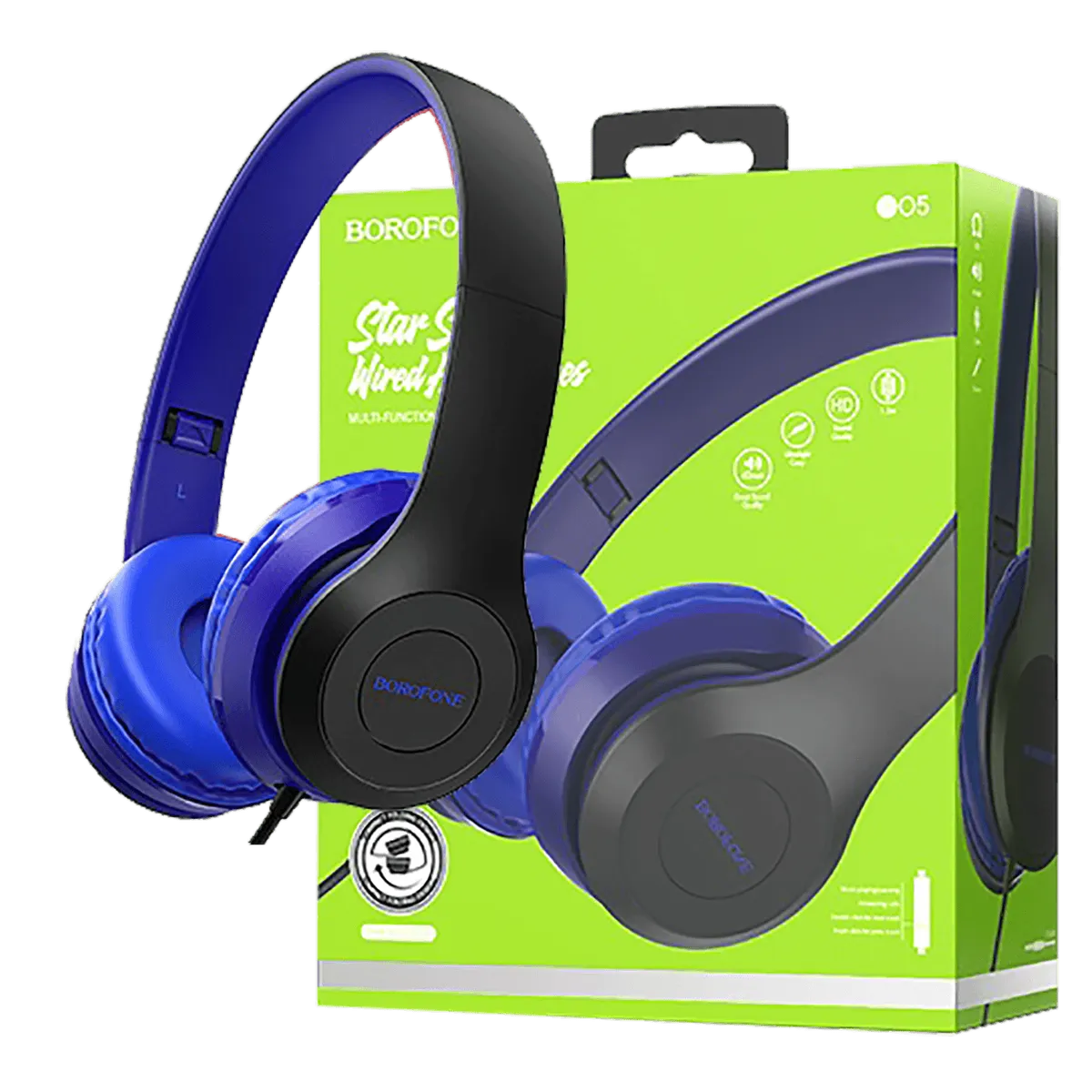 Borofone Slušalice sa mikrofonom, 3.5 mm, dužina kabela 1.2 met. - BO5 Star sound Blue
