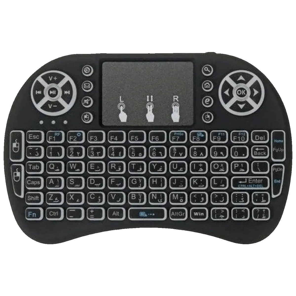 Gembird Bežična mini tastatura, 3u1, RGB - GMB-I8