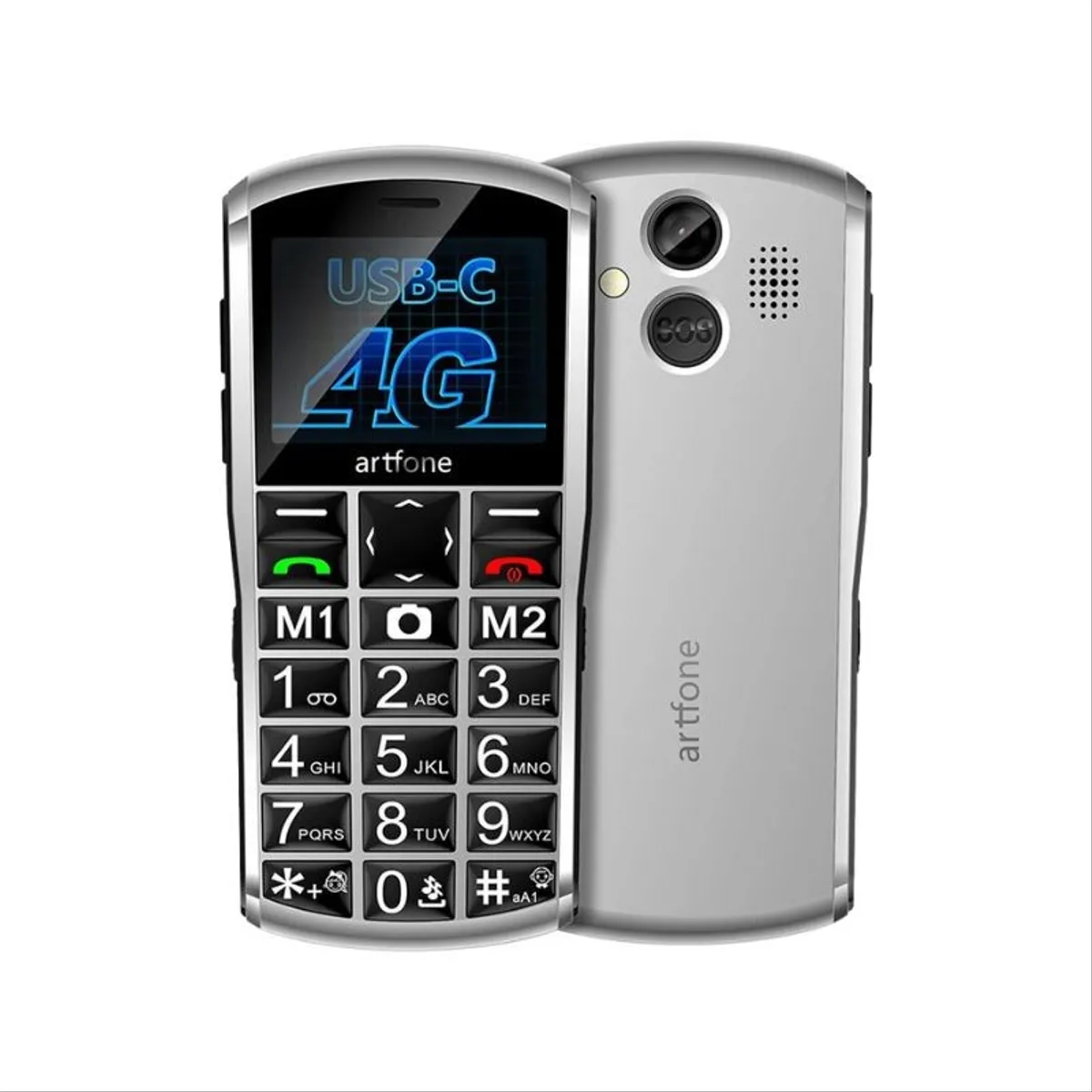 Telefon na tipke Artfon A400 4G Silver-grey