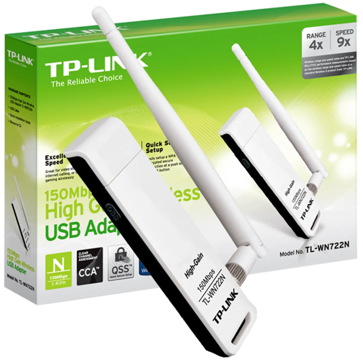 TP-LINK Wi-Fi mrežna kartica, 2.4 GHz, 4 dB, 150 Mbps - TL-WN722N