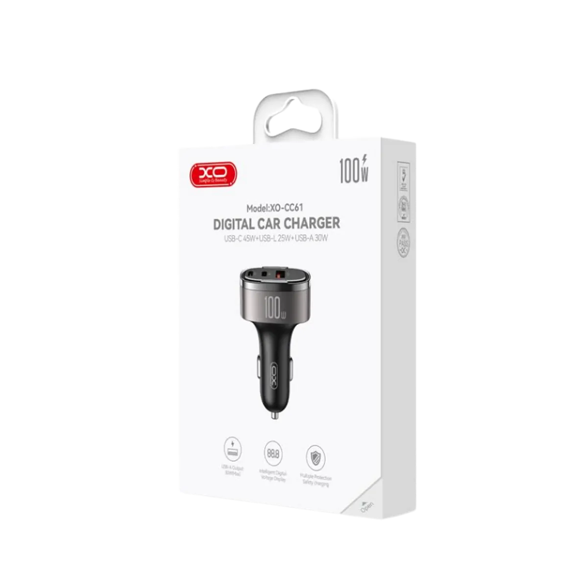 Auto punjac XO inteligentni CC61 100W 2X Type C+USB