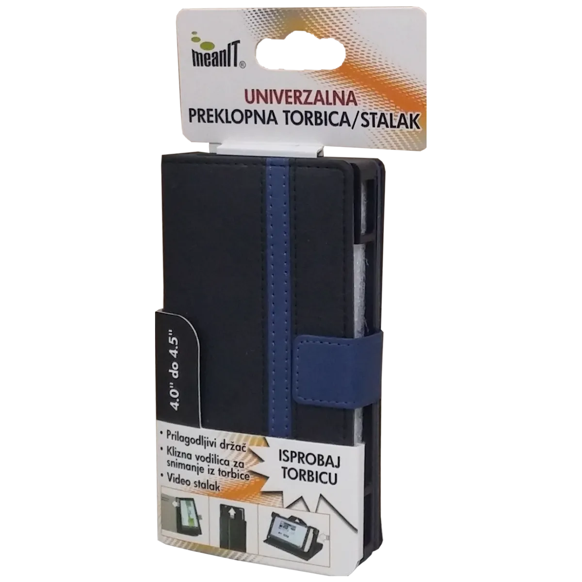 MeanIT Torbica/stalak, univerzalna, preklopna, 4-4.5",crno/plava - TUS1