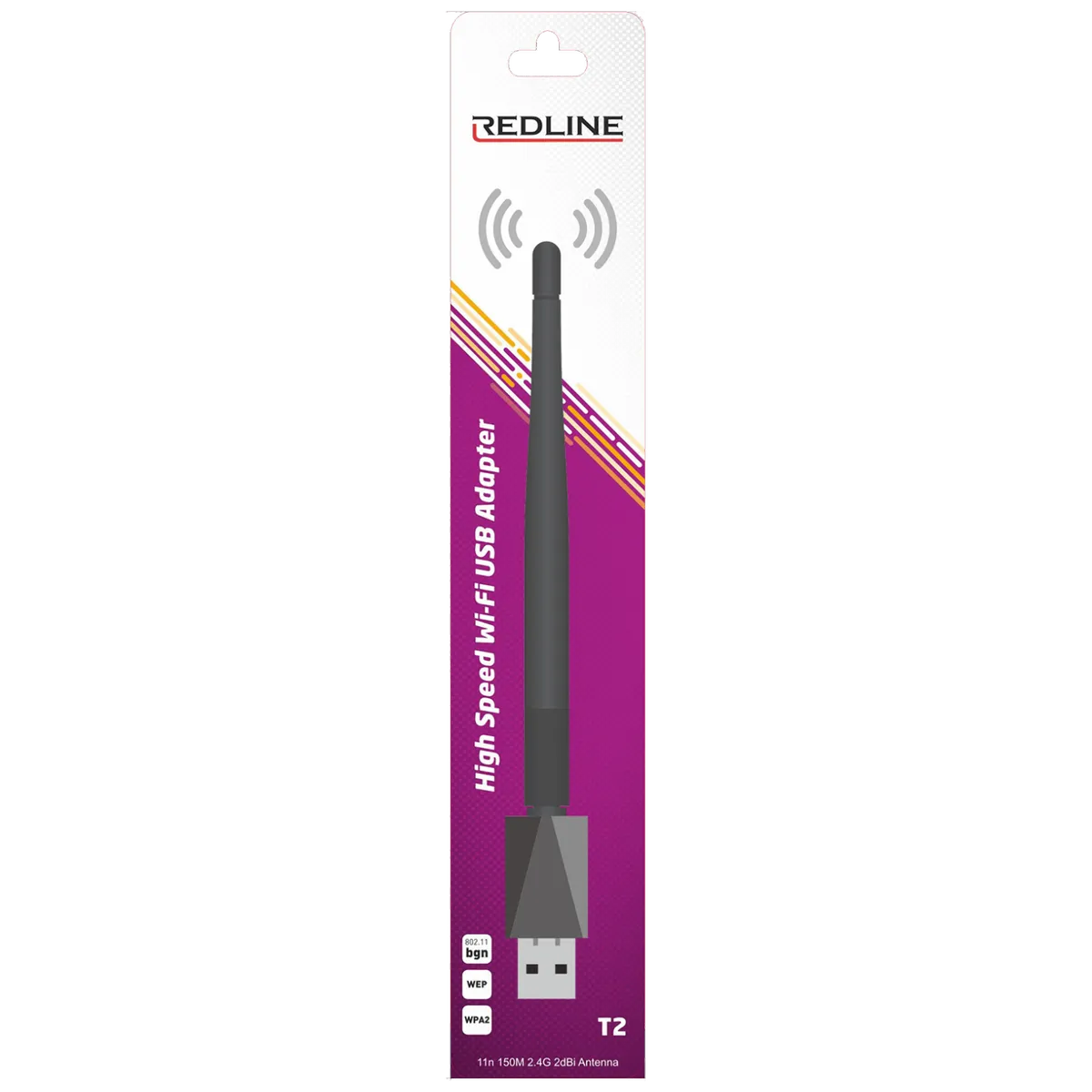 REDLINE Wi-Fi mrežna kartica, USB, 2.4 GHz, 2 dB, 150 Mbps, RT7601 - T2 WiFi antena