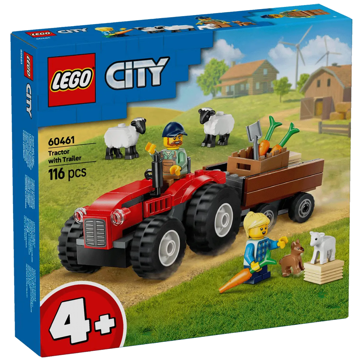 Lego Crveni traktor s prikolicom i ovce, LEGO City