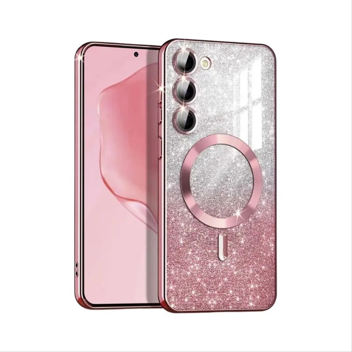 MagSafe glitter maskica Samsung S25+ Pink
