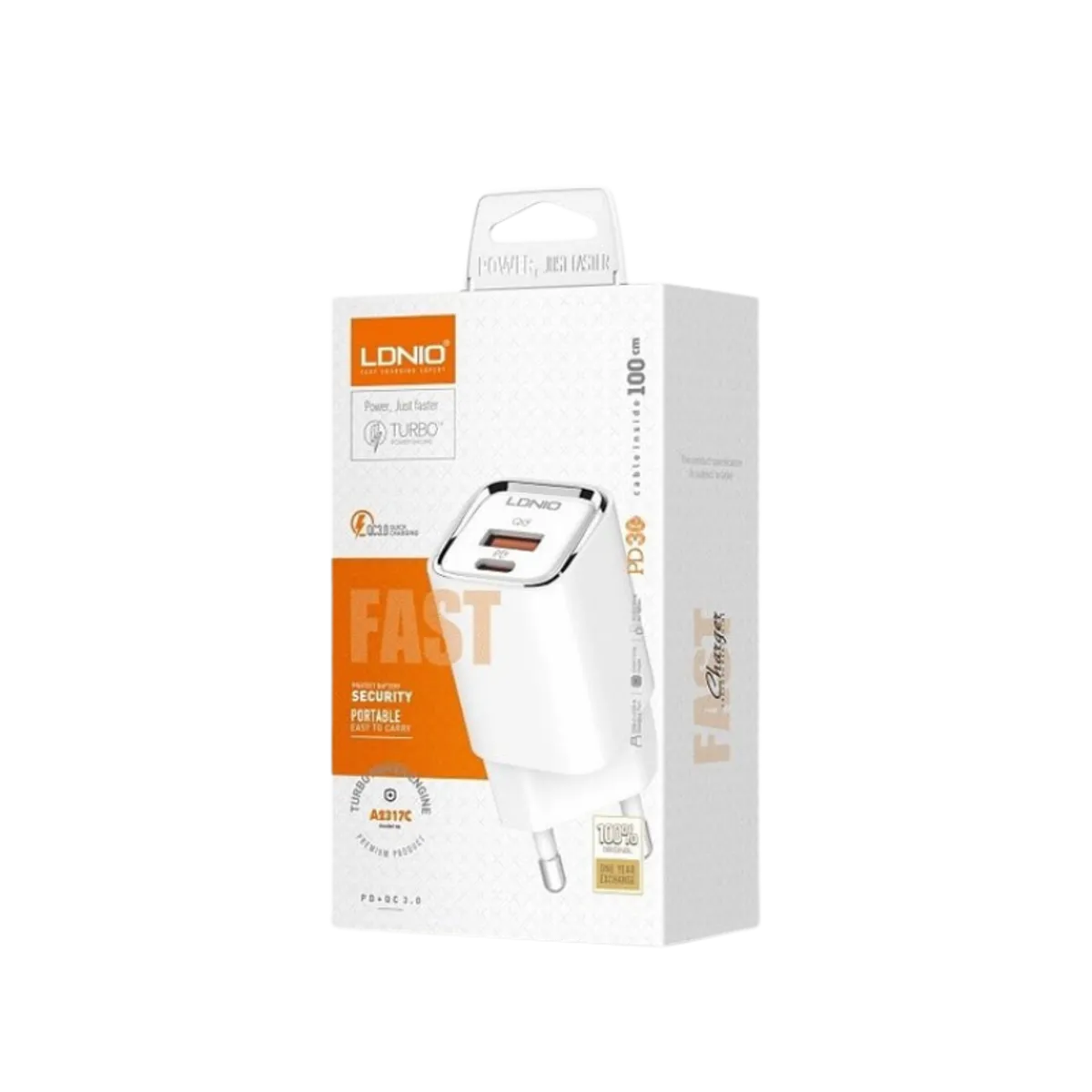 Kucni punjac LDNIO A2317C PD + QC3.0 30W (USB-A + USB-C) kabal USB-C - lightning