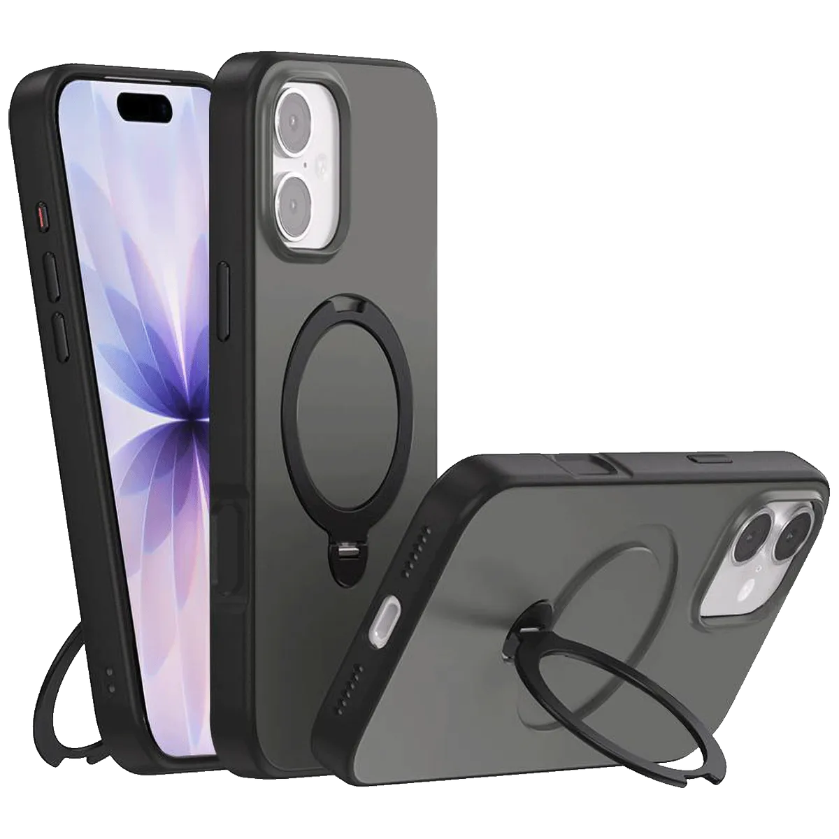 NN-Su Maska sa rotirajućim držačem za iPhone 17, Magsafe, black - iPhone 17 Rotation Holder
