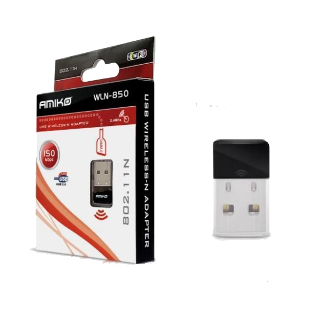 Amiko Wi-Fi mrežna kartica, USB, 2.4 GHz, 150 Mbps - WLN-850
