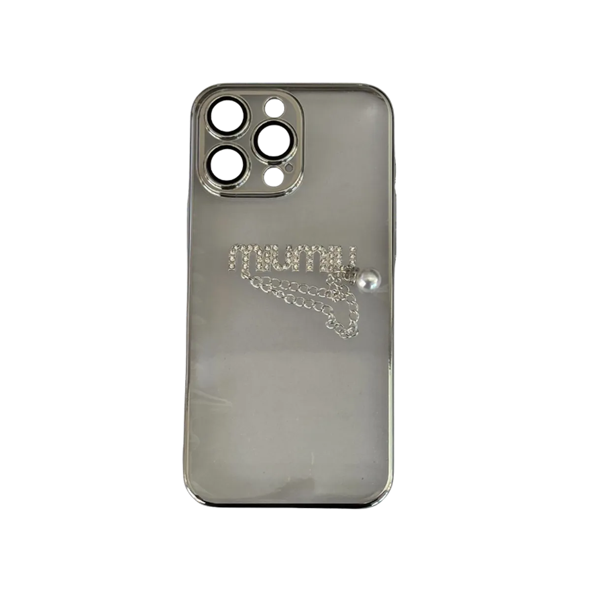 Clear MiuMiu maskica iPhone 16 Pro Silver
