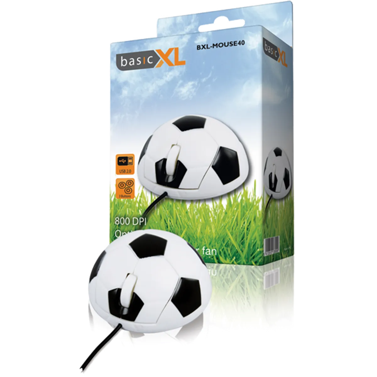 BASIC XL Miš optički,  800dpi, USB, oblik lopte - BXL-MOUSE 40