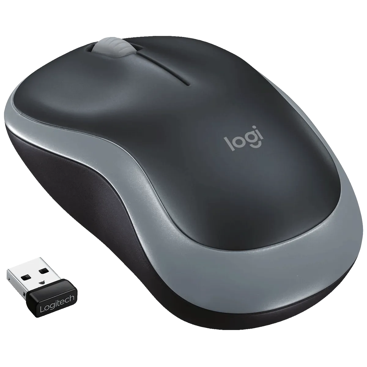 Logitech Miš bežični, 2.4 GHz, 1000 dpi, USB nano, Gray - M185