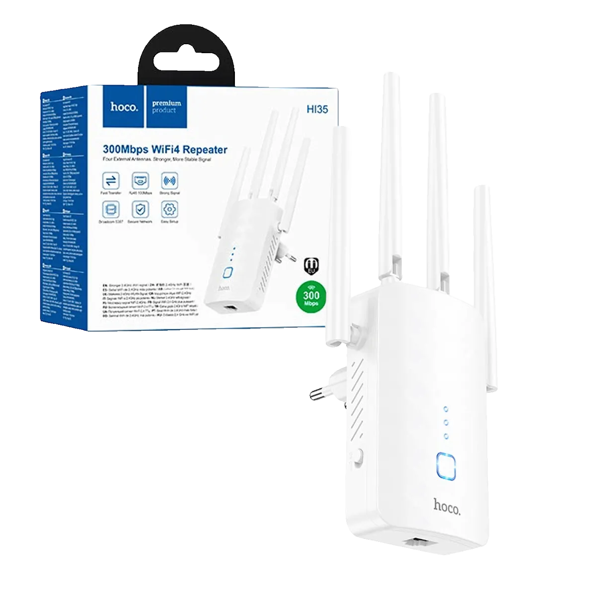 hoco. Wireless-N Extender-Access Point, 300Mbps - HI35 WiFi4 Repeater