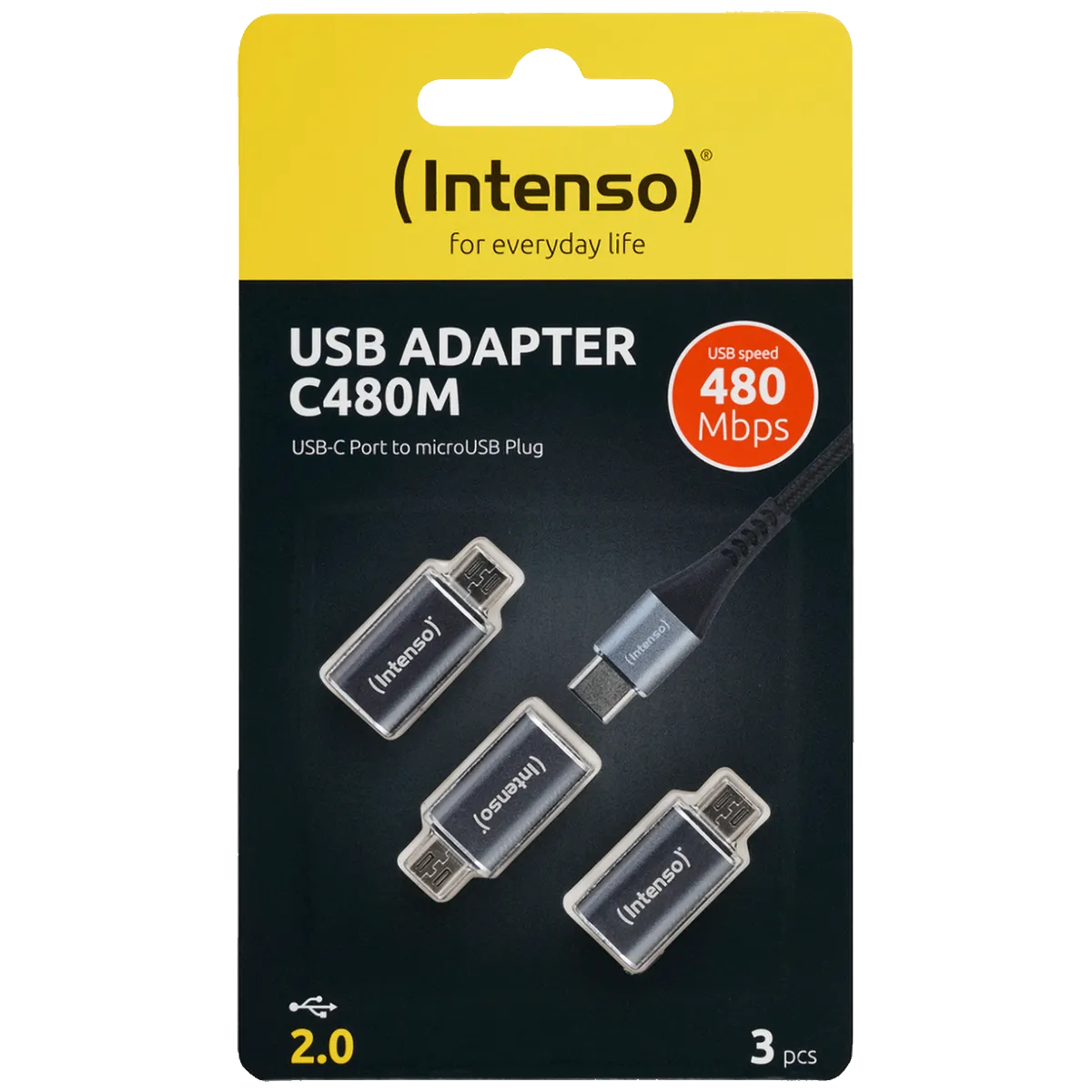 (Intenso) Adapter USB C na micro USB, 3 kom. pakiranje - C480M 3 pcs