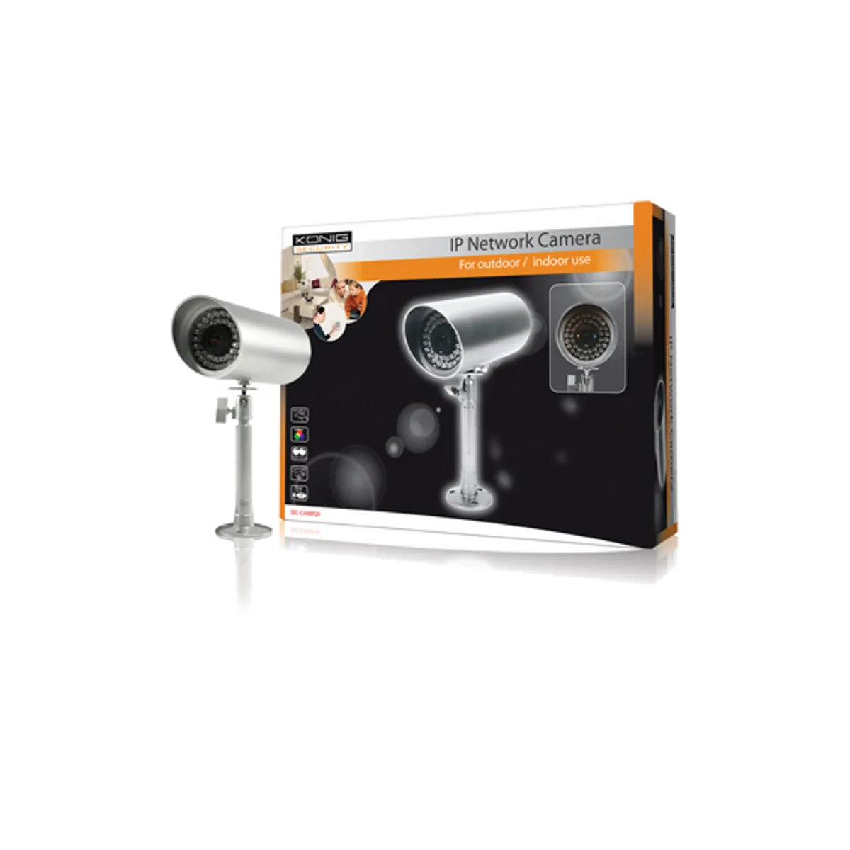 Konig Kamera IP, CMOS, 640x480, LED 40x, unutrašnja+vanjska - SEC-CAMIP20