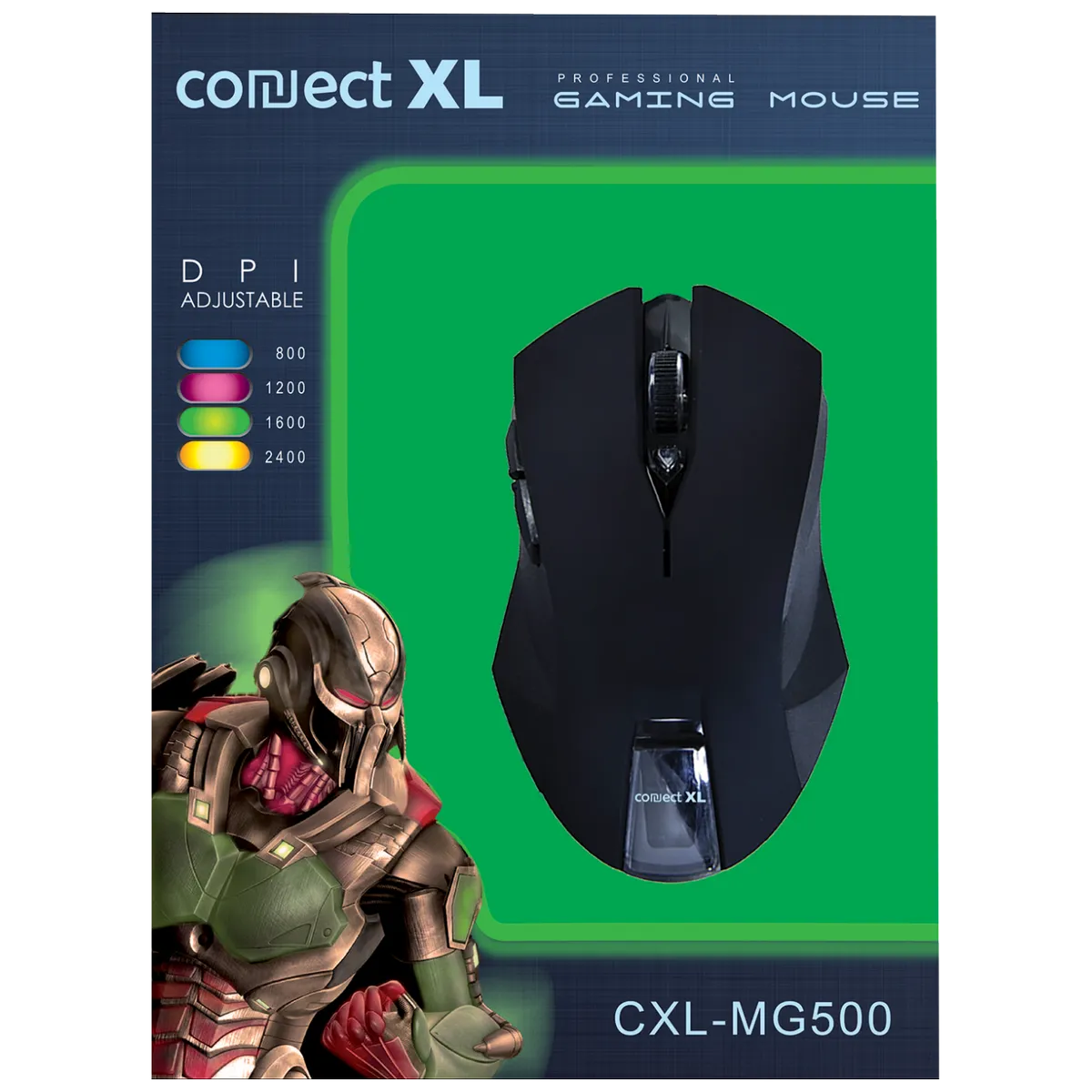 Connect XL Miš optički, 2400dpi GAMER, USB, 6 tipki - CXL-MG500