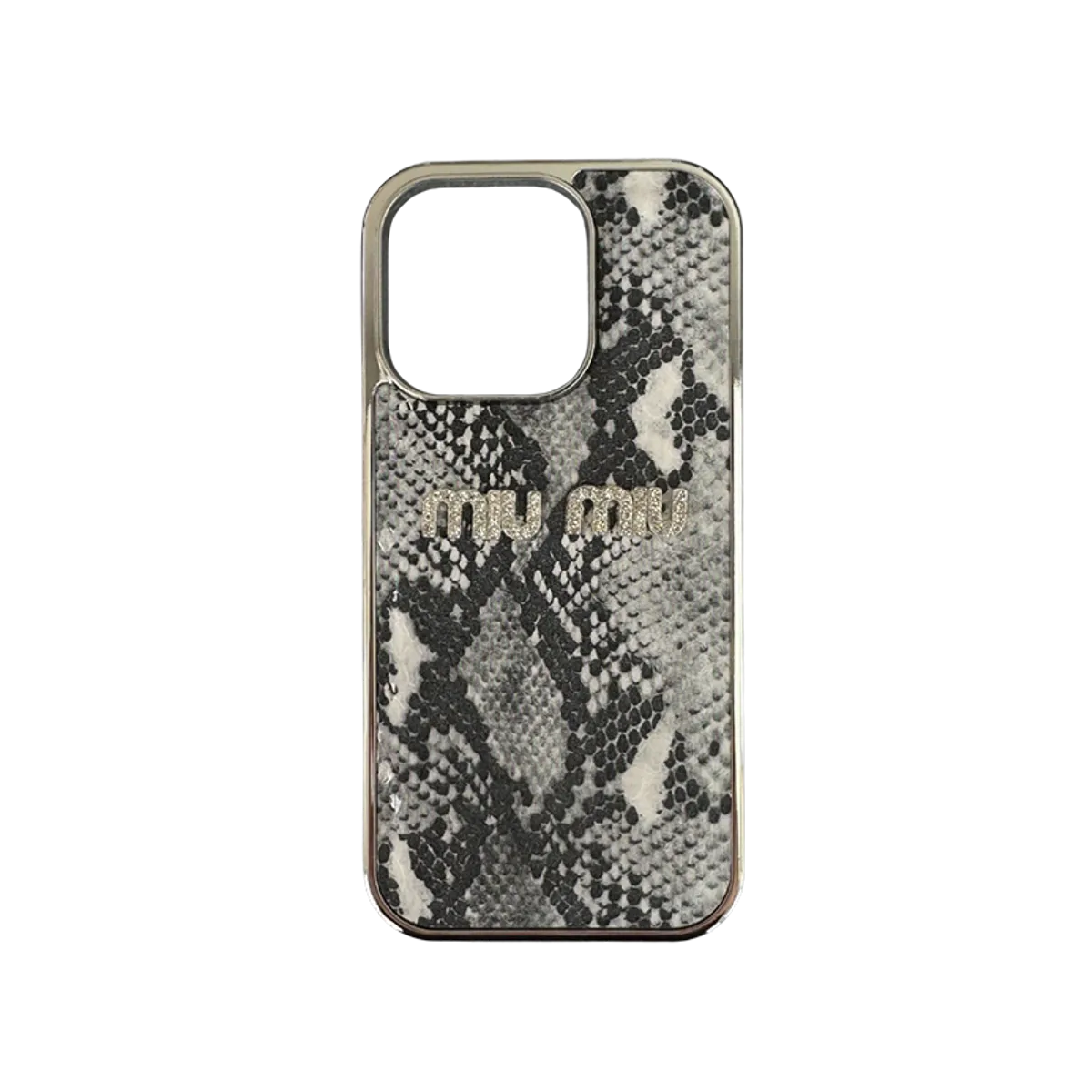 Shine MiuMiu maskica iPhone 16 Siva