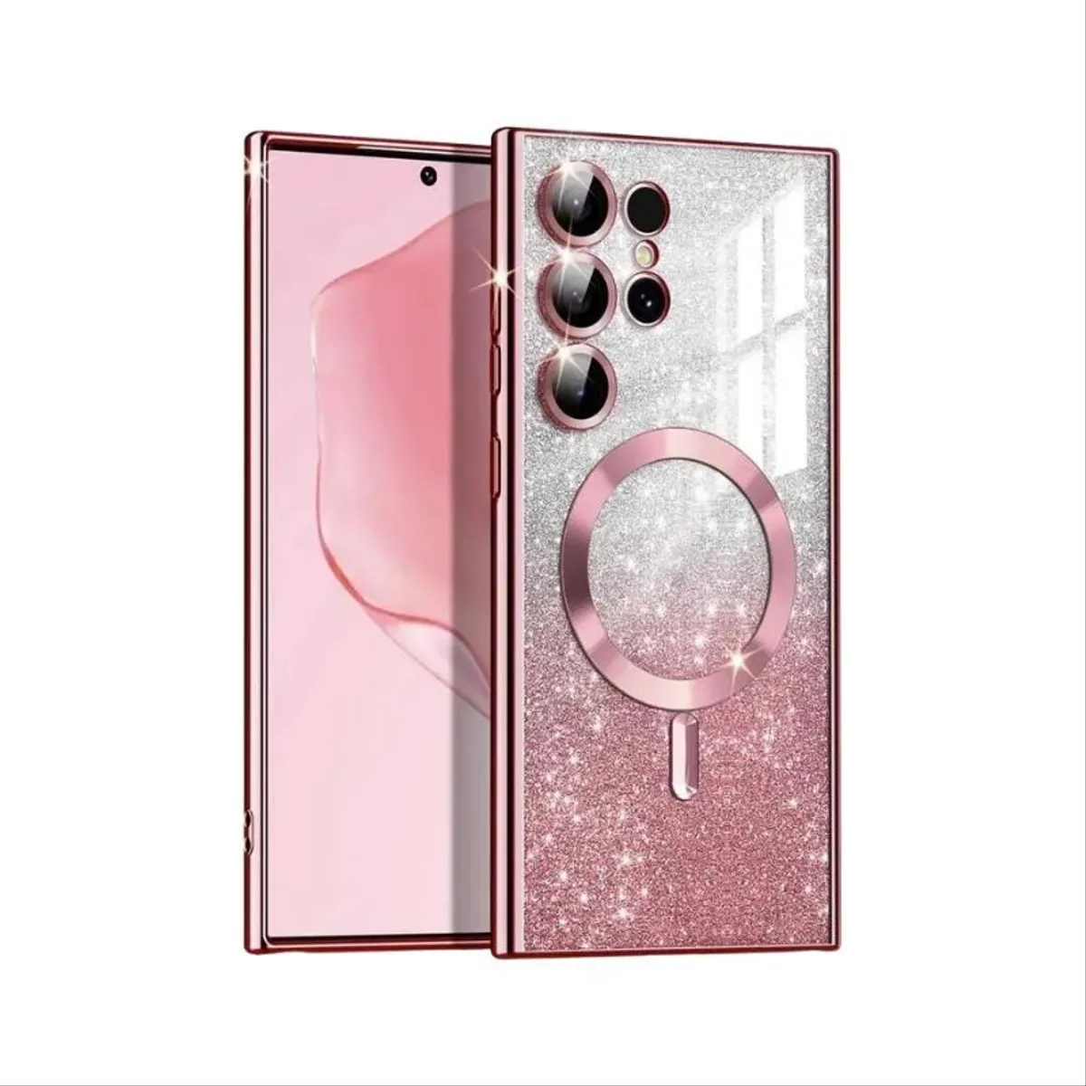 MagSafe glitter maskica Samsung A26 Pink