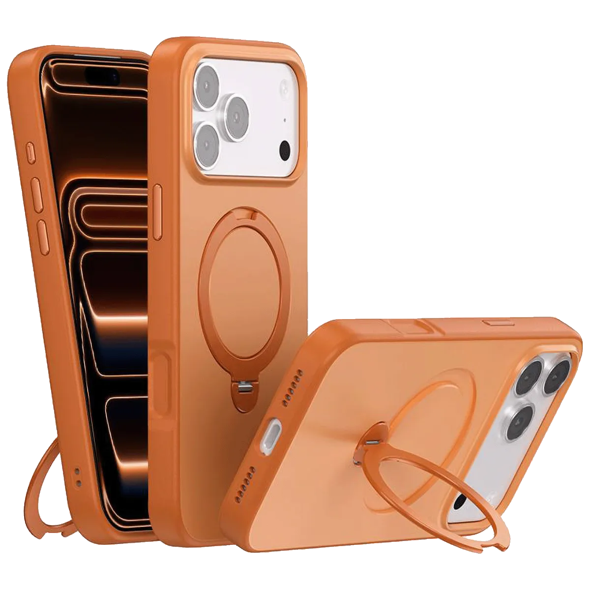 NN-Su Maska sa rot. držačem za iPhone 17 Pro Max,Magsafe,orange - iPhone 17 Pro Max Rotation Holder