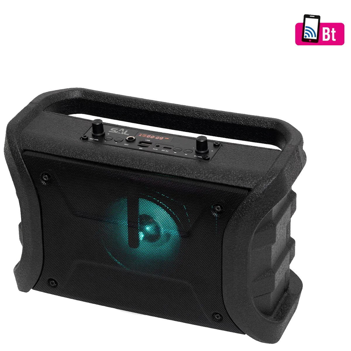 SAL Zvučnik bežični, Bluetooth, MP3, FM, KARAOKE, RGB, 8W - BTWORKY