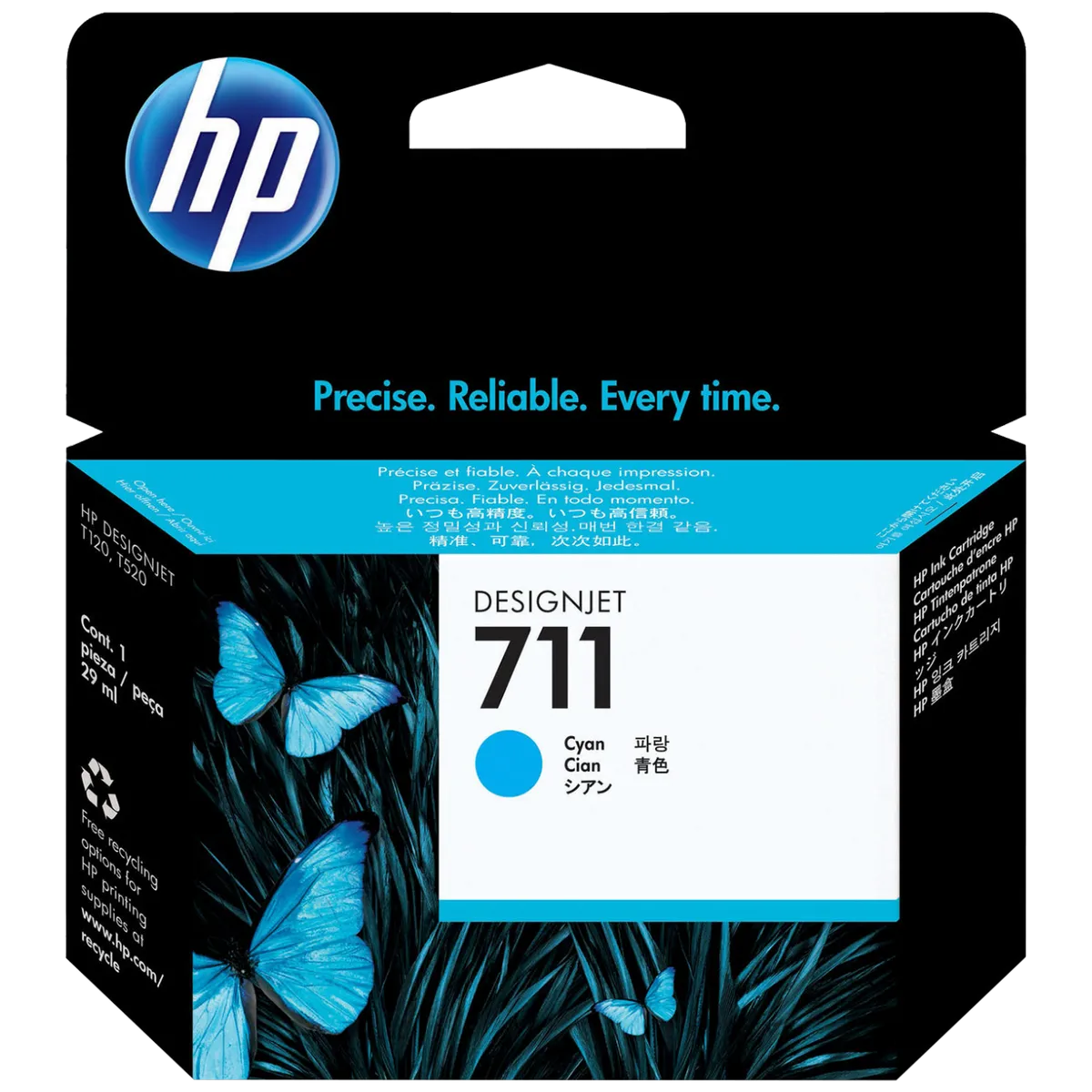 HP Tinta 711 ( CZ130A), 29 ml, cyan